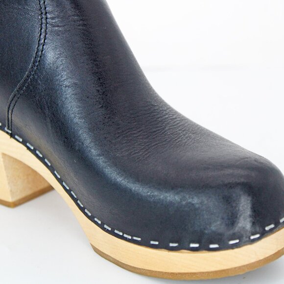 Swedish Hasbeens ‘Zip It Emy’ Women's Clog Bootie In Black Leather:Us 7 EU 37 - Picture 10 of 11